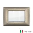 Vimar Plana Metal 3 Gang Switch - Brushed Aluminum - 16A