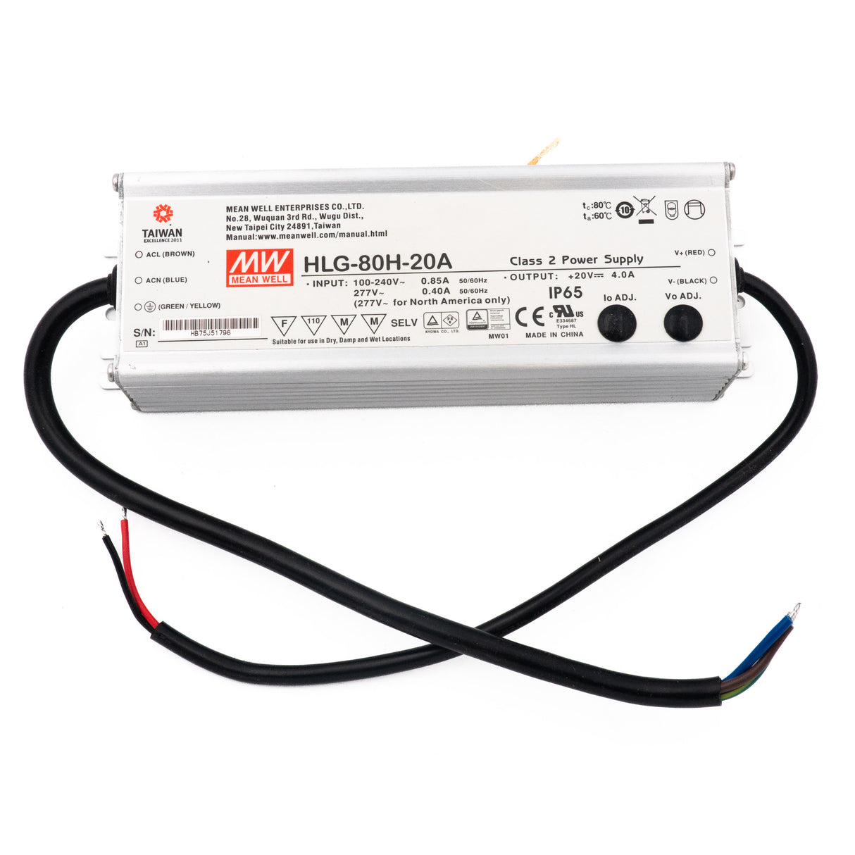Mean Well HLG-80H-20A Power Supply 80W 20V - Adjustable - PHOTO 1