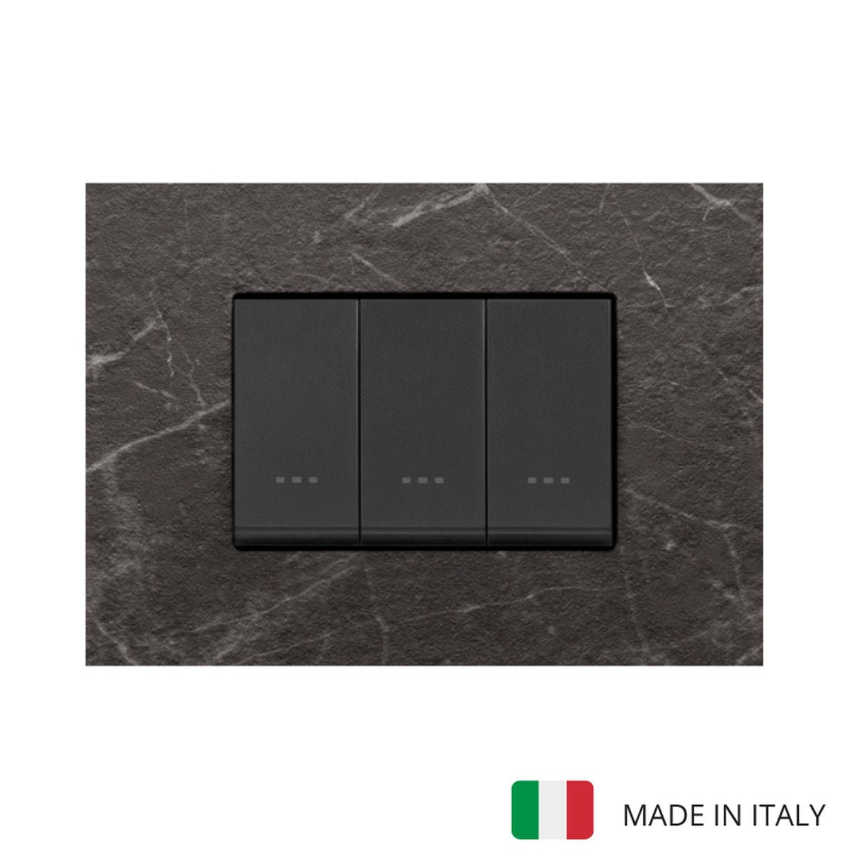 Vimar Eikon Marble 3 Gang Switch - Black Marquina - 16A - PHOTO 13