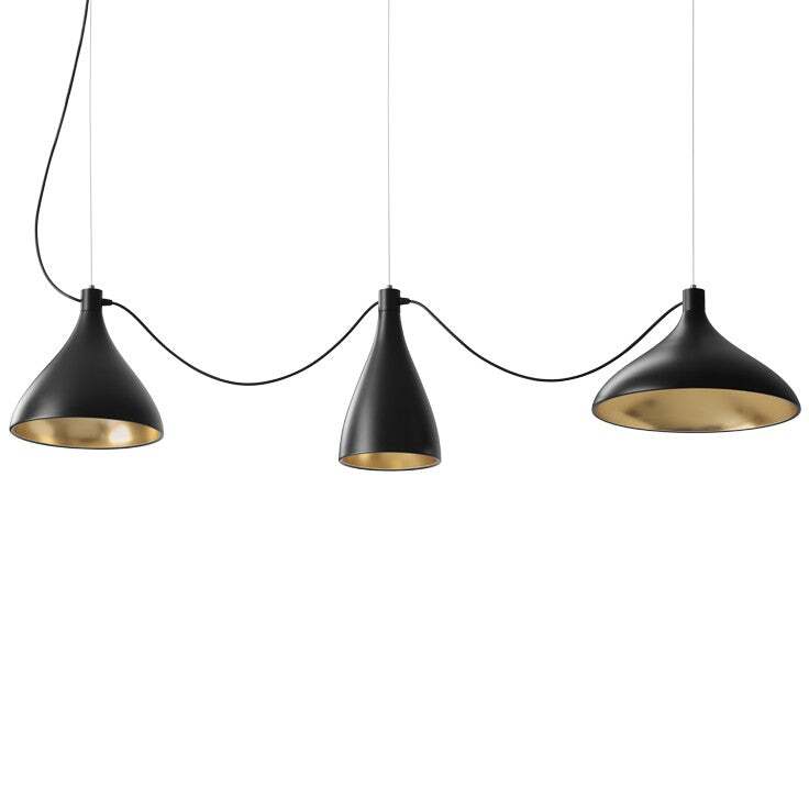 Pablo Pendant Swell String Mix Black / Brass