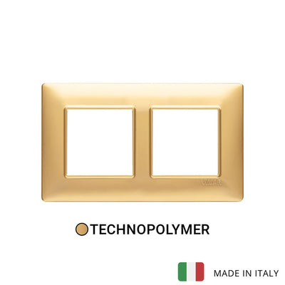 Vimar Plana Plate 4M(2+2) 57mm Technopolymer Matt Gold