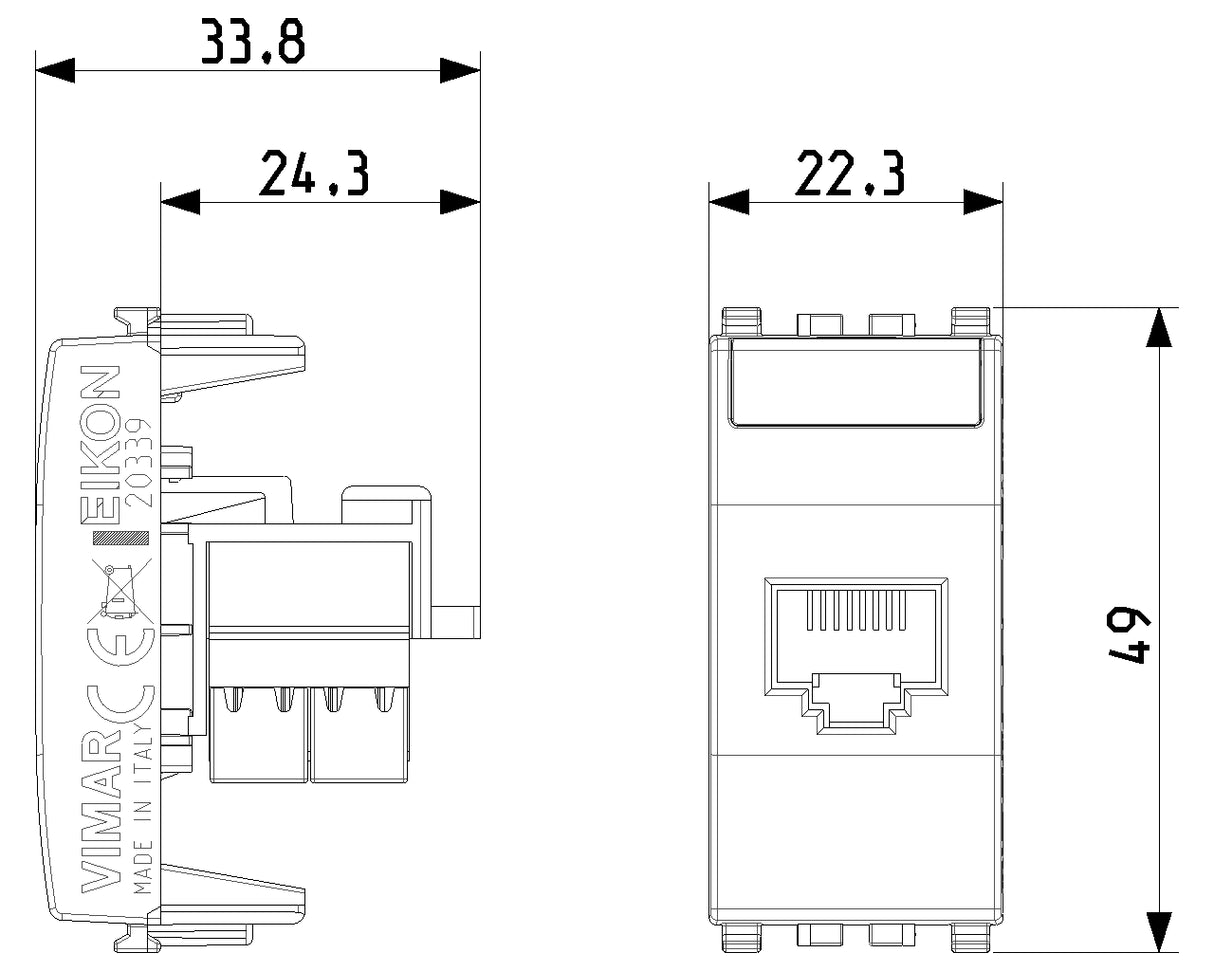Eikon RJ45 Cat 6 Netsafe UTP 110 Outlet Grey - PHOTO 3