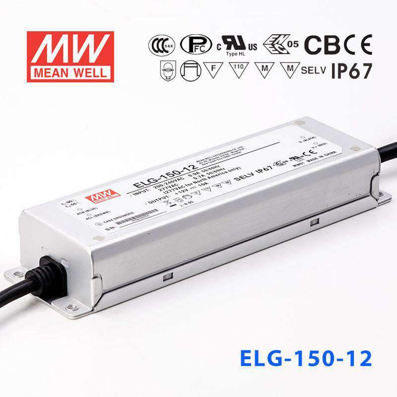 Mean Well ELG-150-12AB Power Supply 120W 12V - Adjustable and Dimmable 10A