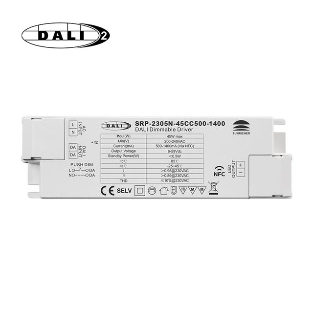 ENVO DALI2 DT6 CC Driver, 45W, 500-1400mA, NFC Contol