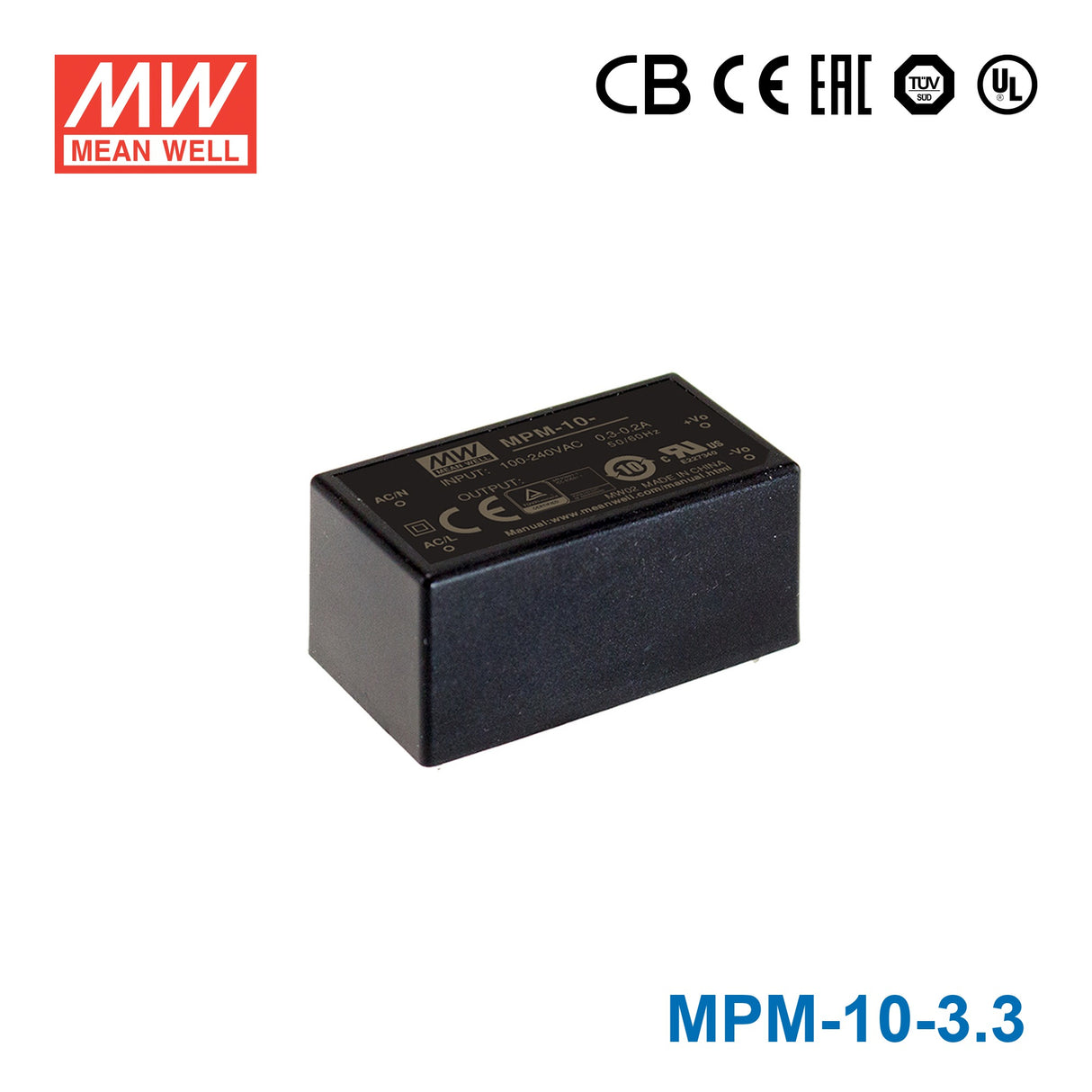 Mean Well MPM-10-3.3 Power Supply 10W 3.3V