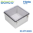 Boxco P-Series 300x300x150mm Plastic Enclosure, IP67, IK08, ABS, Transparent Cover, Molded Hinge and Latch Type