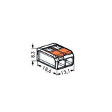 Wago 221-412 Compact Connector 2 Way - Low Profile with Lever - PHOTO 3