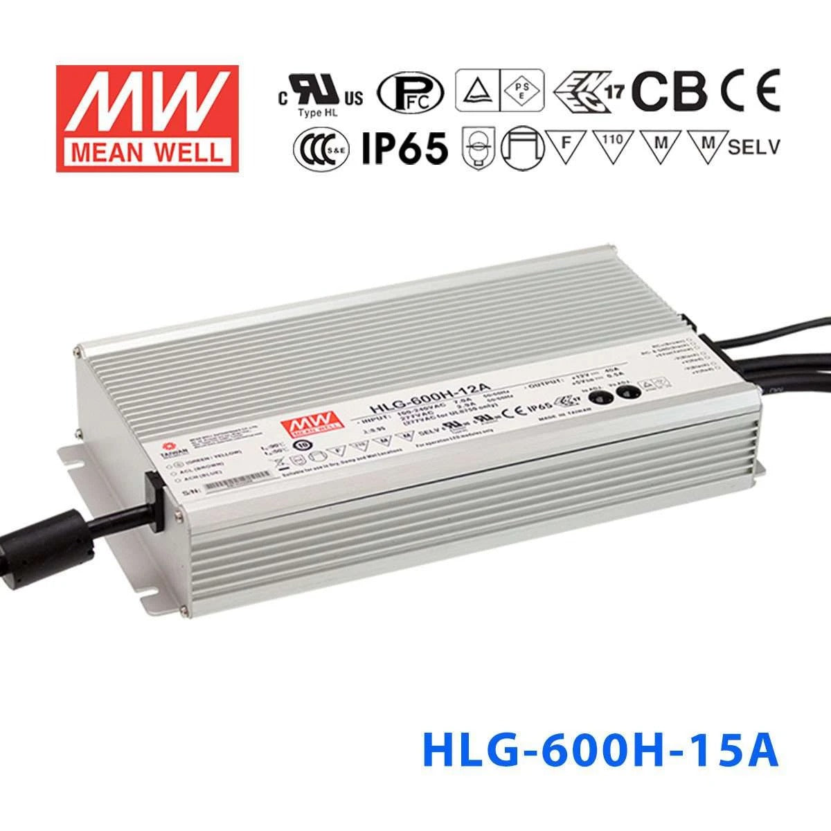 Mean Well HLG-600H-15A Power Supply 540W 15V - Adjustable 36A
