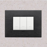 Vimar Eikon Metal 3 Gang Switch - Brushed Black - 16A - PHOTO 10