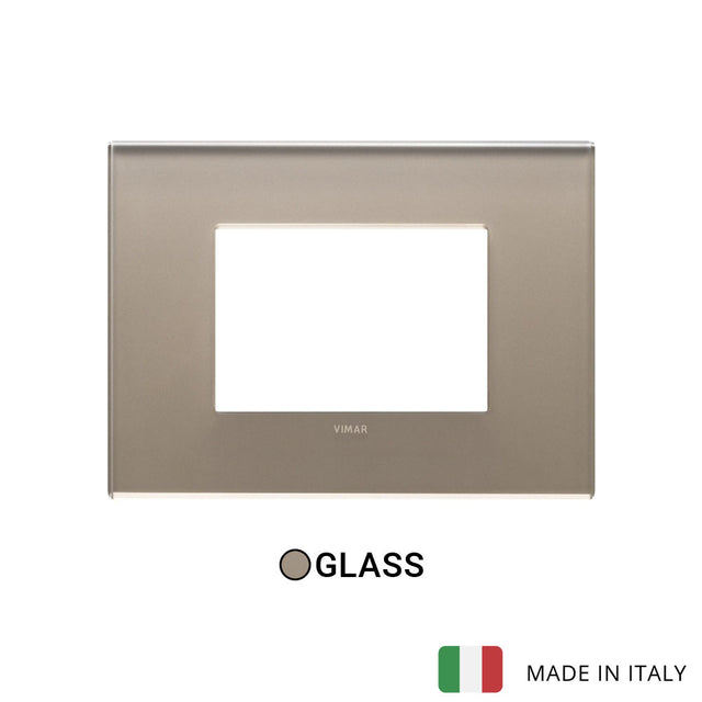 Vimar Eikon Exe Plate 3M Mirror Glass Opal Brown