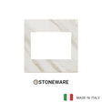Vimar Eikon Exe Plate 3M Marbl Stoneware White Calacatta