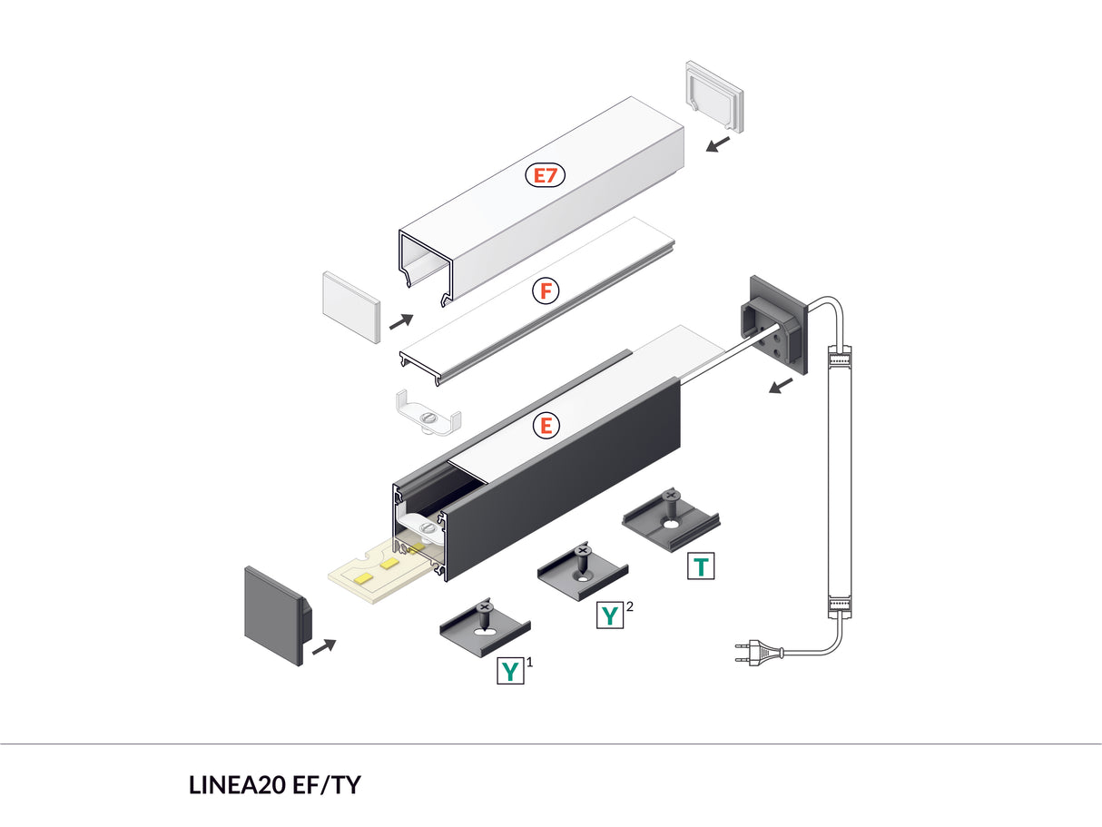 Archilight Decorus Profile Surface / Suspend - 2 Meter - No Diffuser - Silver - PHOTO 5