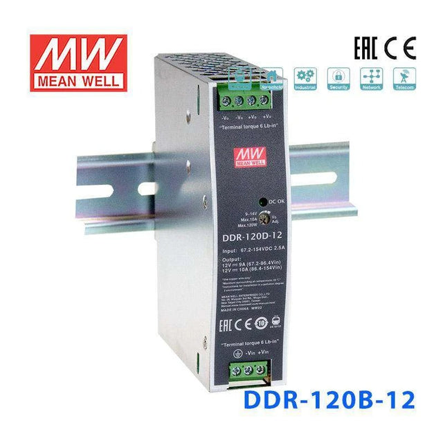 Mean Well DDR-120B-12 DC-DC Converter - 120W - 16.8~33.6V in 12V out