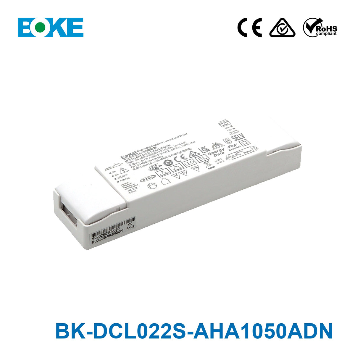 BOKE BK-DCL022S-AHA1050ADN 22W DALI-2 LED Driver
