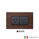 Vimar Eikon Wood 2 Socket - American Walnut - 15A - PHOTO 3