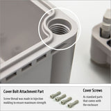 Boxco S-Series 190x380x180mm Plastic Enclosure, IP67, IK08, PC, Grey Cover, Screw Type - PHOTO 2