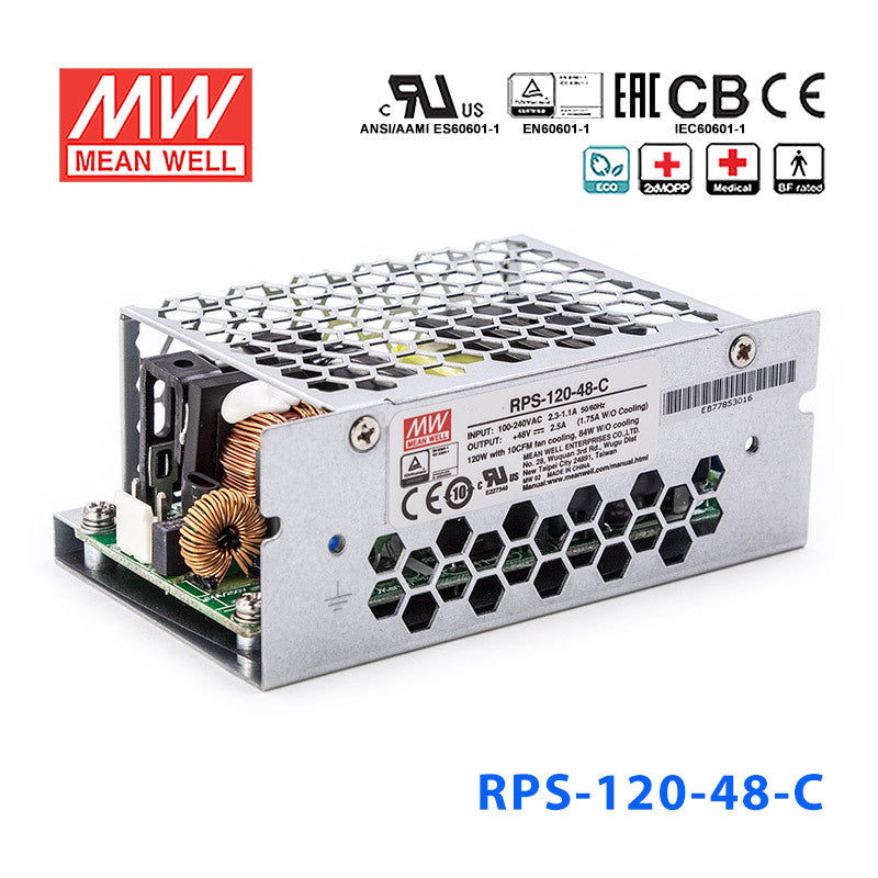 Mean Well RPS-120-48-C Green Power Supply 120W 48V 2.5A - Medical Power Supply