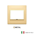 Vimar Eikon Evo Plate 3M Aluminium Satin Gold w Gold Frame - British Standard