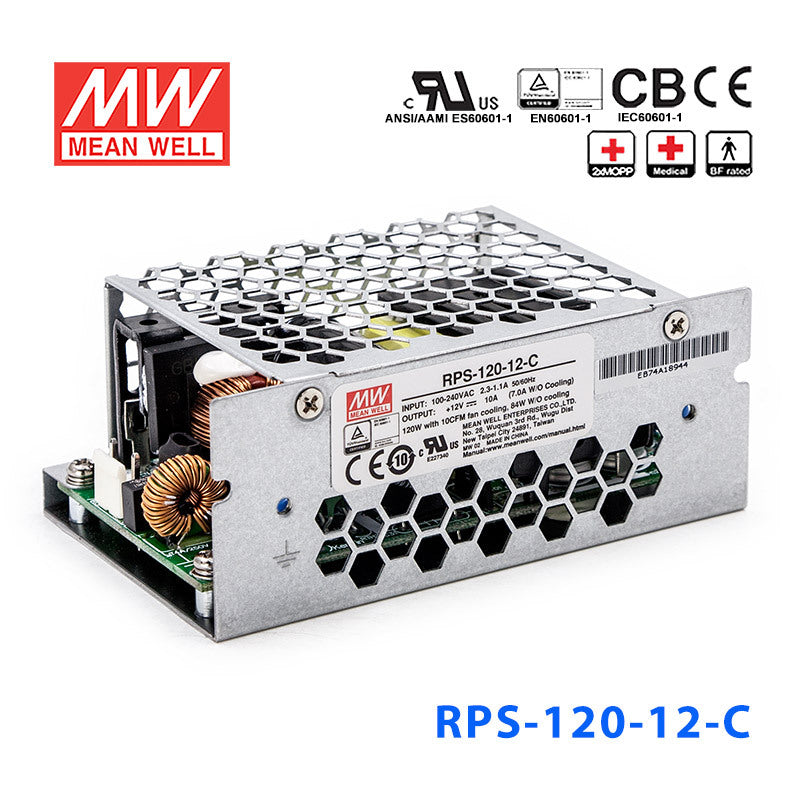 Mean Well RPS-120-15-C Green Power Supply 120W 15V 8A - Medical Power Supply
