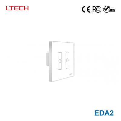 Ltech EDA2 2 Switch Touch Panel - DALI Master Dimmer