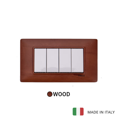 Vimar Plana Wood 4 Gang Switch - Maple - 16A