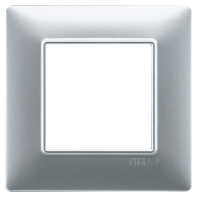 Vimar Plana Plate 2M Technopolymer Matt Silver - Square