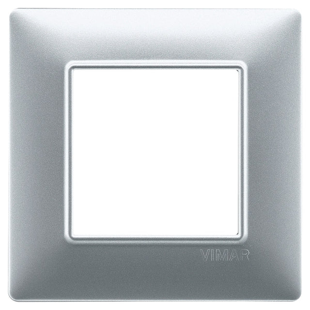 Vimar Plana Plate 2M Technopolymer Matt Silver - Square