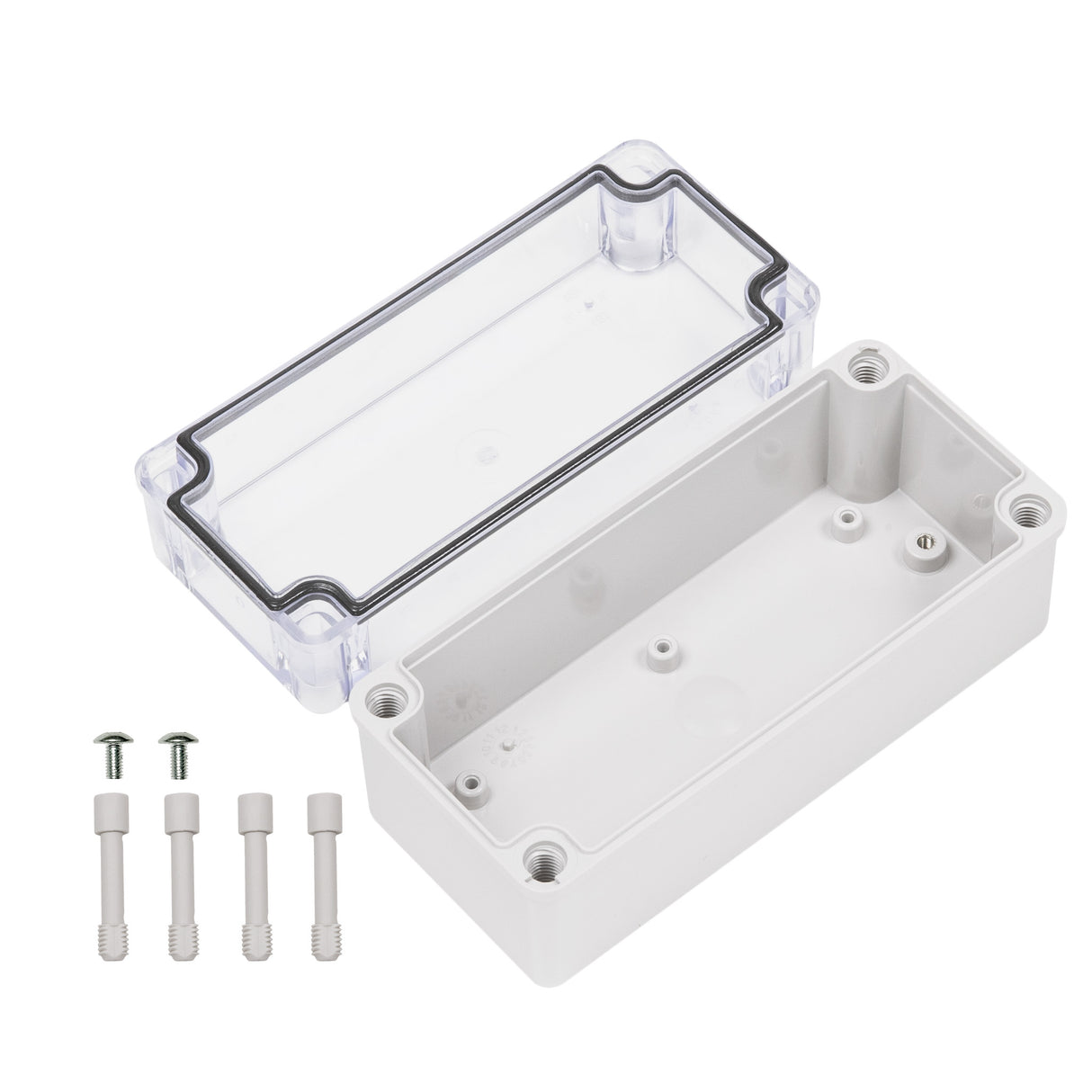 Boxco S-Series 80x160x85mm Plastic Enclosure, IP67, IK08, ABS, Transparent Cover, Screw Type - PHOTO 2