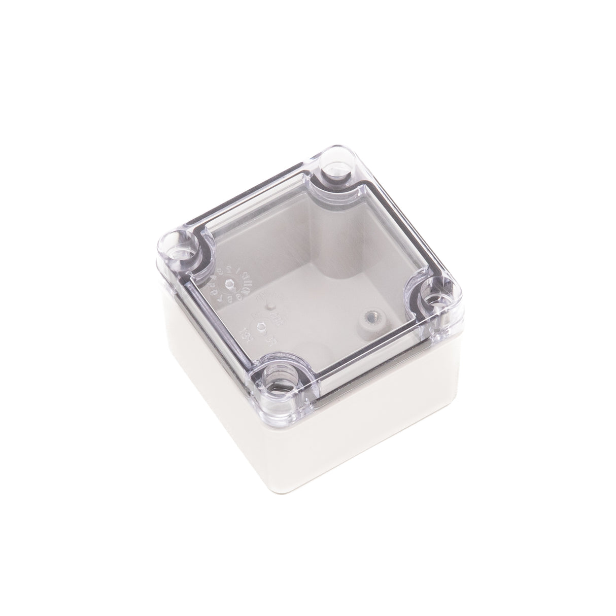 Boxco S-Series 80x80x60mm Plastic Enclosure, IP67, IK08, ABS, Transparent Cover, Screw Type - PHOTO 1