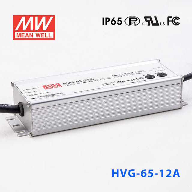 Mean Well HVG-65-12AB Power Supply 60W 12V - Adjustable and Dimmable 5A