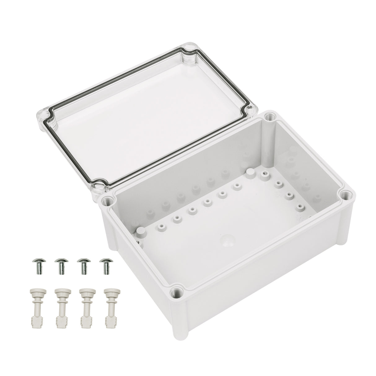 Boxco S-Series 190x280x130mm Plastic Enclosure, IP67, IK08, ABS, Transparent Cover, Screw Type - PHOTO 3