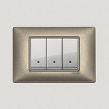 Vimar Plana Metal 3 Gang Switch - Brushed Aluminum - 16A - PHOTO 12