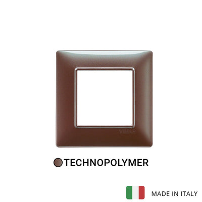 Vimar Plana Plate 2M Technopolymer Iridescent Brown - Square