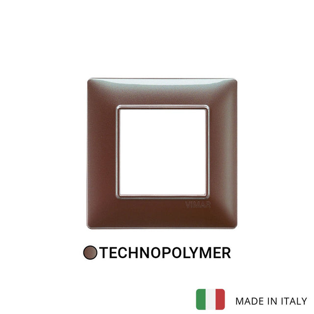 Vimar Plana Plate 2M Technopolymer Iridescent Brown - Square