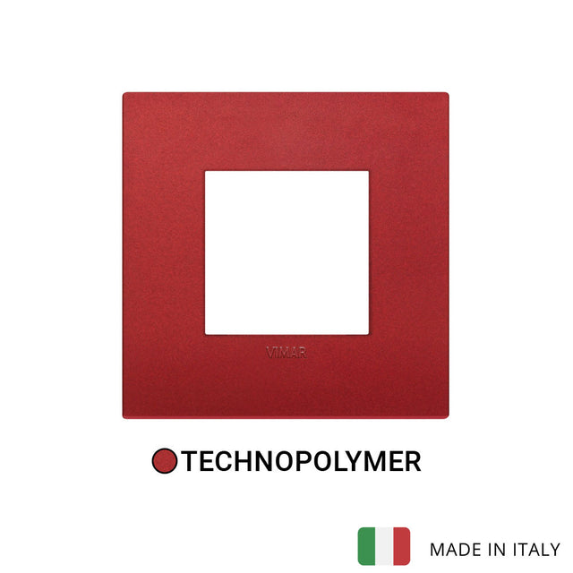 Vimar Arke Classic Plate 2M Technopolymer Matt Red - Square