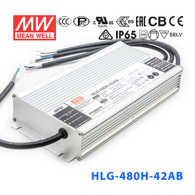 Mean Well HLG-480H-42AB Power Supply 480W 42V - Adjustable and Dimmable 11.4A