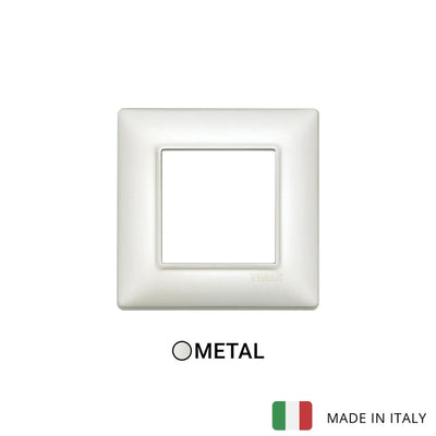 Vimar Plana Plate 2M Metal Pearl Silver - Square