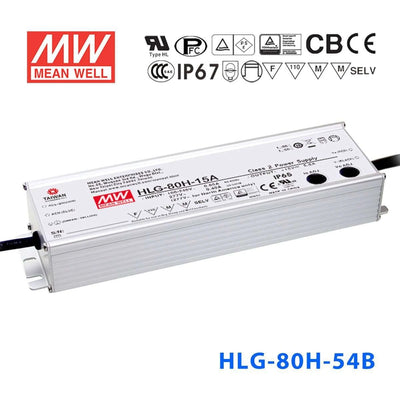Mean Well HLG-80H-54B Power Supply 80W 54V - Dimmable 1.5A