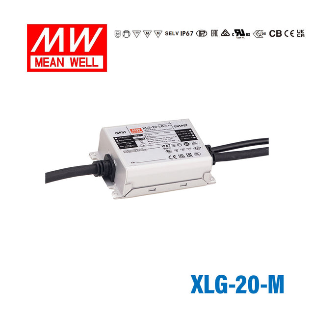 Mean Well XLG-20-M 21W 500mA 25.2-42V Constant Current LED Driver
