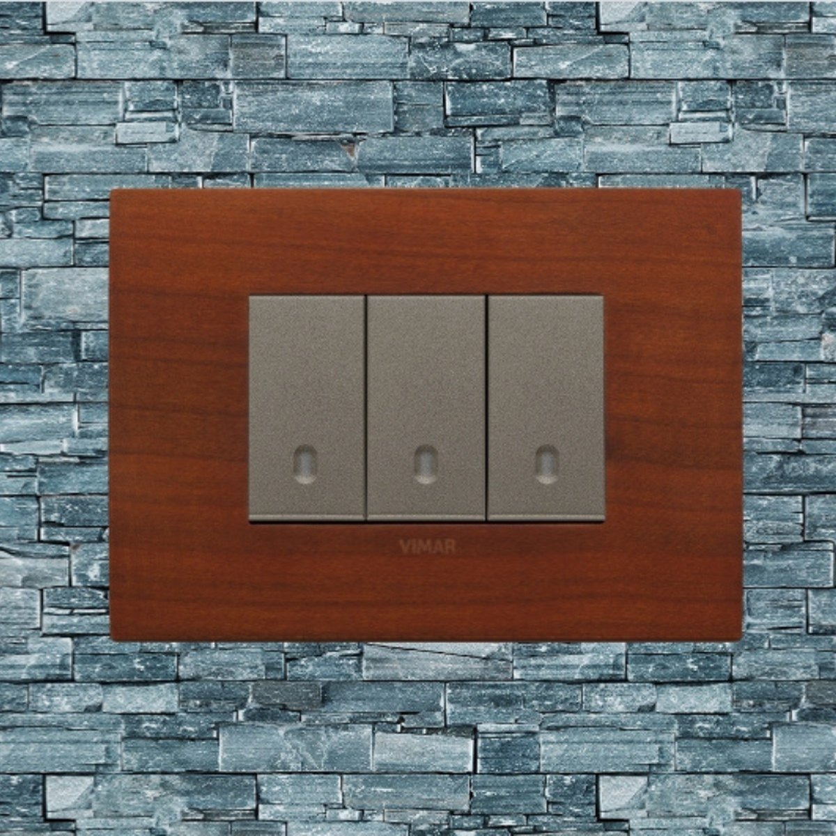 Vimar Arke Wood 3 Gang switch - Cherry Wood - 16A - PHOTO 5