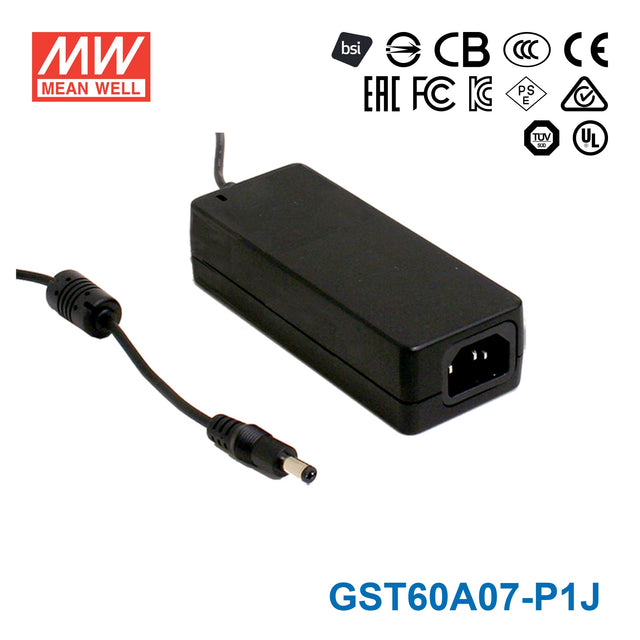 Mean Well GST60A07-P1J Power Supply 45W 7.5V 6A
