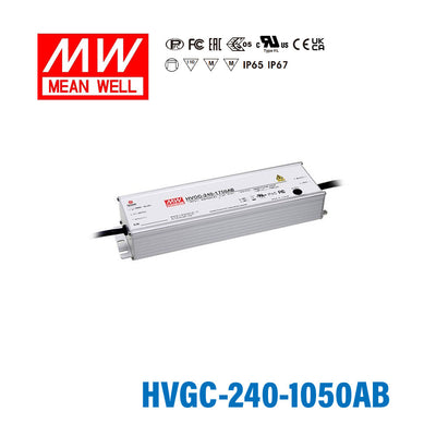 Mean Well HVGC-240-1050AB Power Supply 240W 1050mA - Adjustable and Dimmable