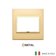 Vimar Eikon Evo Plate 3M Aluminium Satin Gold w Gold Frame - British Standard