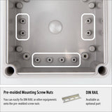 Boxco P-Series 530x630x255mm Plastic Enclosure, IP67, IK08, PC, Grey Cover, Molded Hinge and Latch Type - PHOTO 1