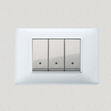 Vimar Plana Plastic 3 Gang Switch - White - 16A - PHOTO 2