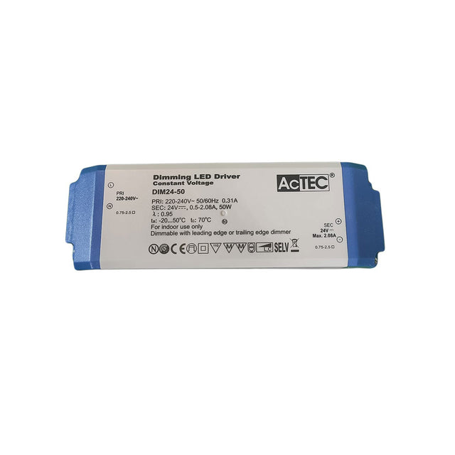 AcTEC DIM24-50 Triac Dimmable Driver 50W 24V 2.08A with Screw Terminal