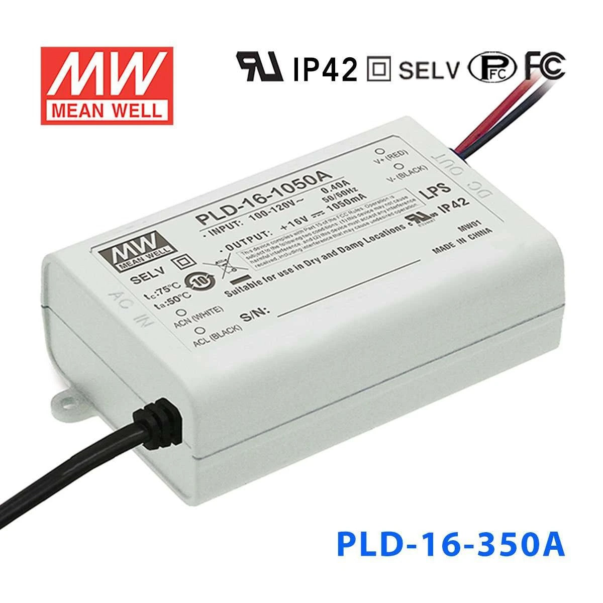 Mean Well PLD-16-350A Power Supply 16W 350mA