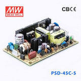 Mean Well PSD-45C-5 DC-DC Converter - 45W - 36~72V in 5V out 9A