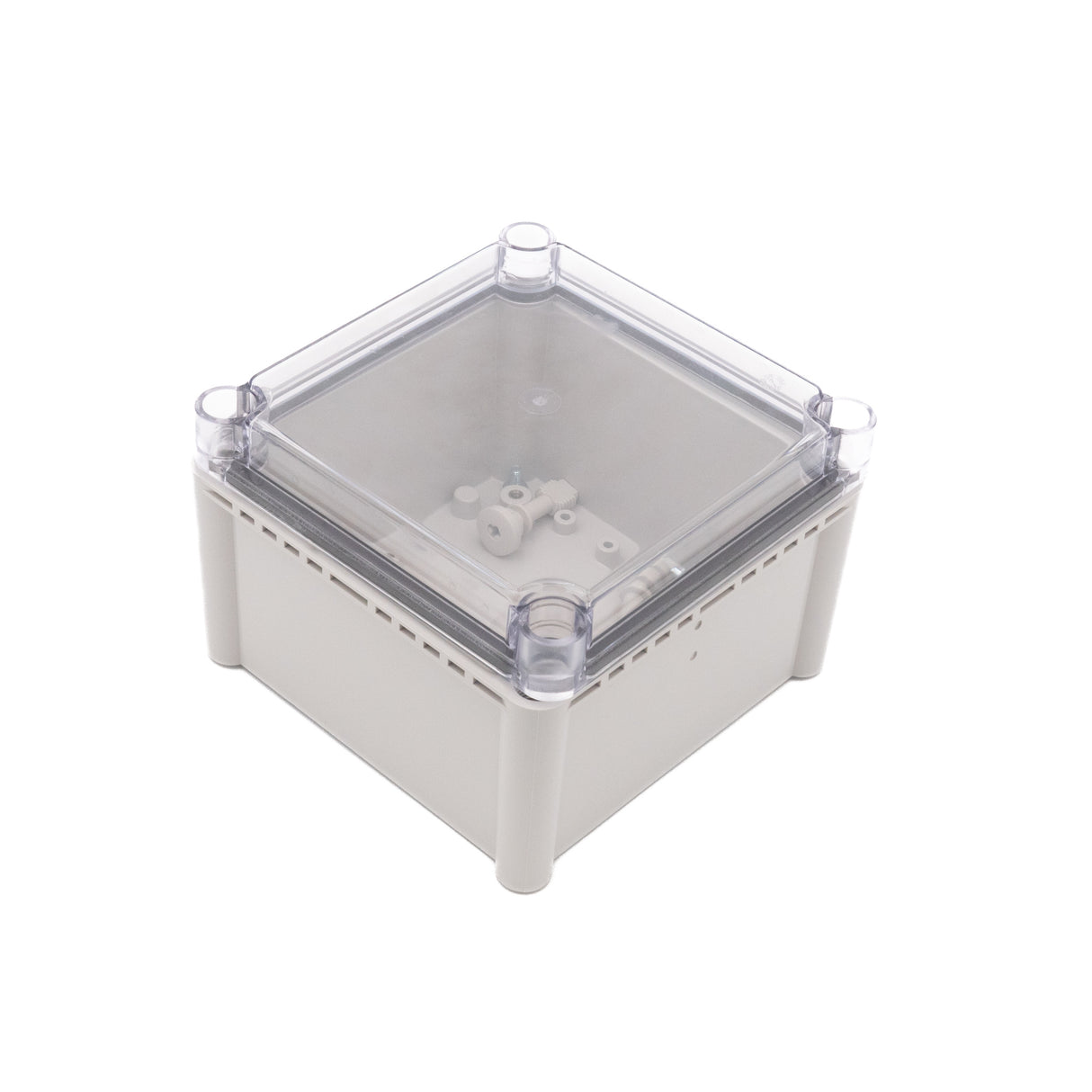 Boxco S-Series 190x190x130mm Plastic Enclosure, IP67, IK08, ABS, Transparent Cover, Screw Type - PHOTO 2