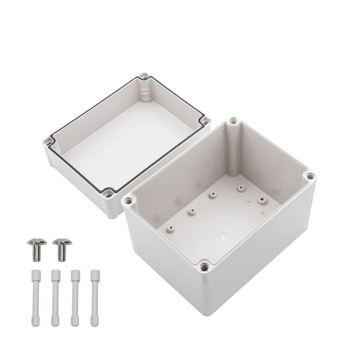Boxco S-Series 150x200x160mm Plastic Enclosure, IP67, IK08, PC, Grey Cover, Screw Type - PHOTO 2